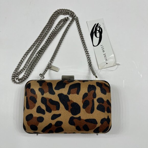 Nine West - Hard Shell -Leopard Print - Party In A Box- Mini Crossbody Bag- NWT - Picture 2 of 9